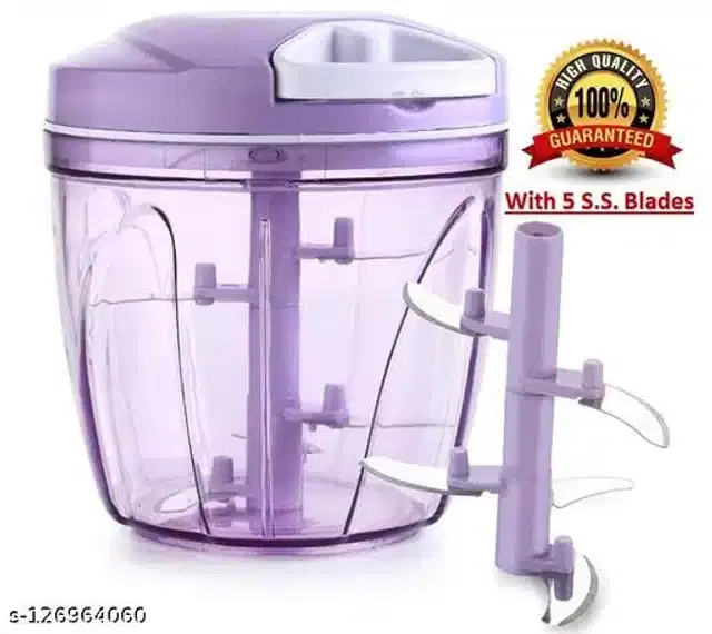 Plastic Manual Chaopper, Purple, 1000 ml