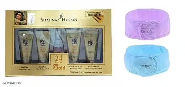 Shahnaz Husain Gold Facial Kit with 2 Pcs Facial Band, Set of 2