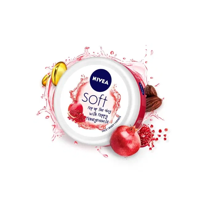 Nivea Soft Light Moisturizer Cream Peppy Pomegranate 200 ml