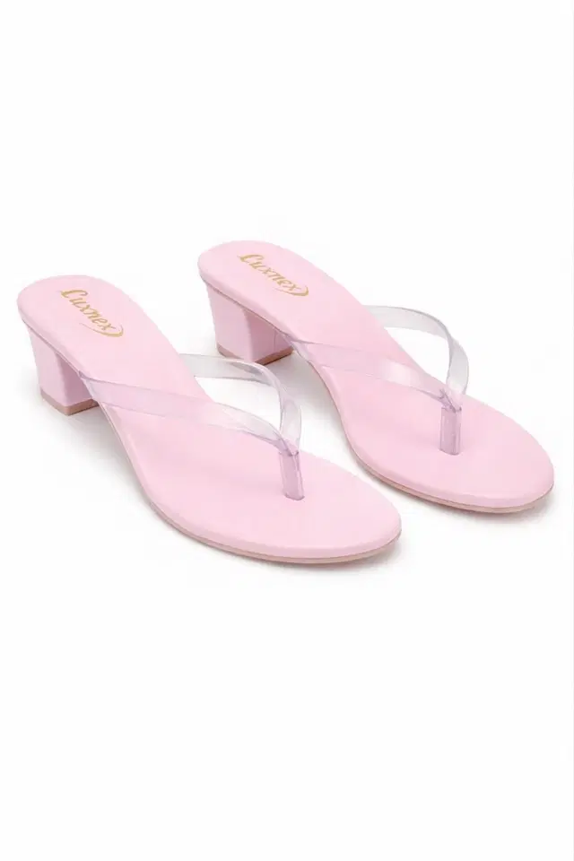 Solid Block Sandals for Women (Pink, 3)