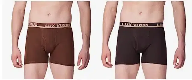 Lux Venus Cotton Trunk for Men, Pack of 2 (Brown & Dark Brown, 80)