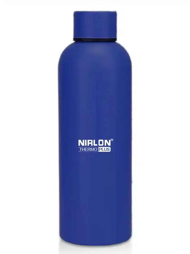 Nirlon Stainless Steel Double Wall Water Bottle, Navy Blue, 500 ml