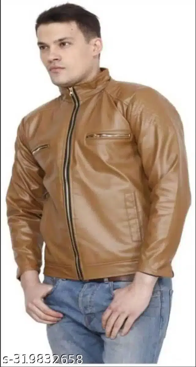 Full Sleeves Jacket for Men (Tan, S)