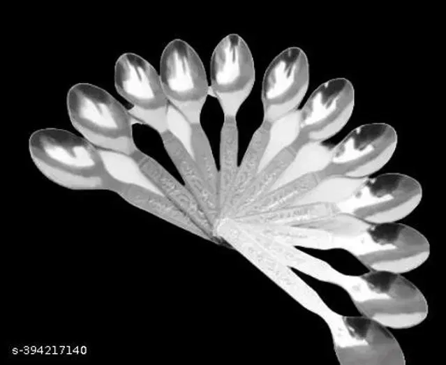 Stainless Steel Spoon, Silver, Pack of 12