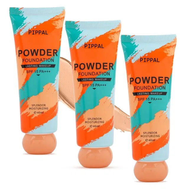 Pippal Orange Tube Powder Fondation, 40 ml, Pack of 3