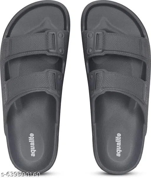 Aqualite EVA Sliders for Men (Grey, 10) Pack of 2