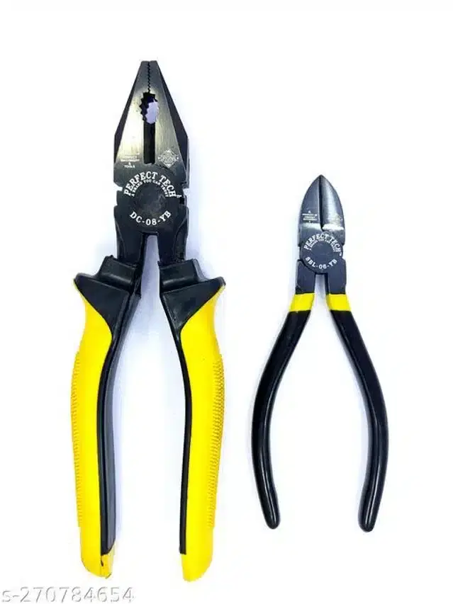 Combination Plier & Side Cutting Plier, Set of 2, Yellow