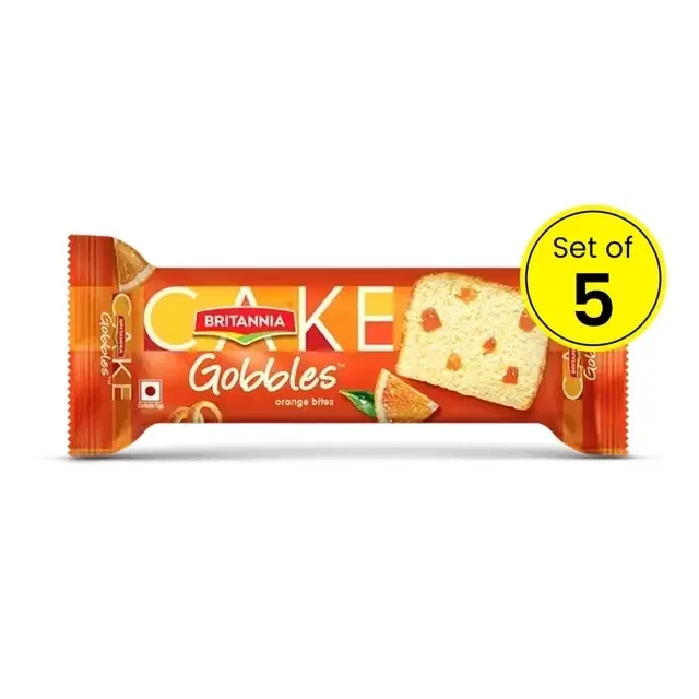 Britannia gobbles Orange, Bites 5X45 g (Pack of 5)
