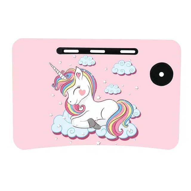 ALL IN ONE Study Table and Laptop Table Engineered Wood Study Table, Finish Color - PINK UNICORN, Pre-assembled