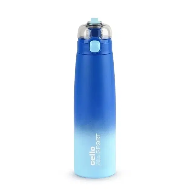 Cello Nova Stainless Steel Sports Bottle, 750 ml, Blue | Pack Of 1 | Leak-Proof Cap | Lightweight & Durable