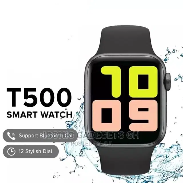 T500 Smart Watch for Men & Women, Black
