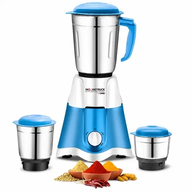 Moonstuck 750 Watt 3 Jars Mixer Grinder (Blue)