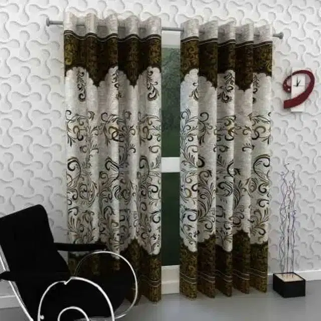 Door Curtain, Pack of 2, Green, 4x7 Feet