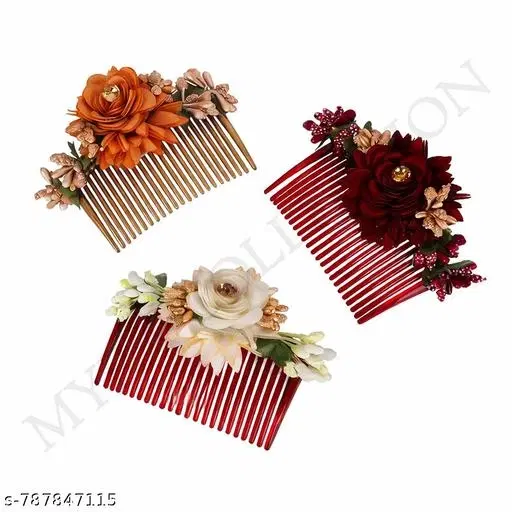 Stylish Hair Pins for Women, Pack of 3 (Multicolor)