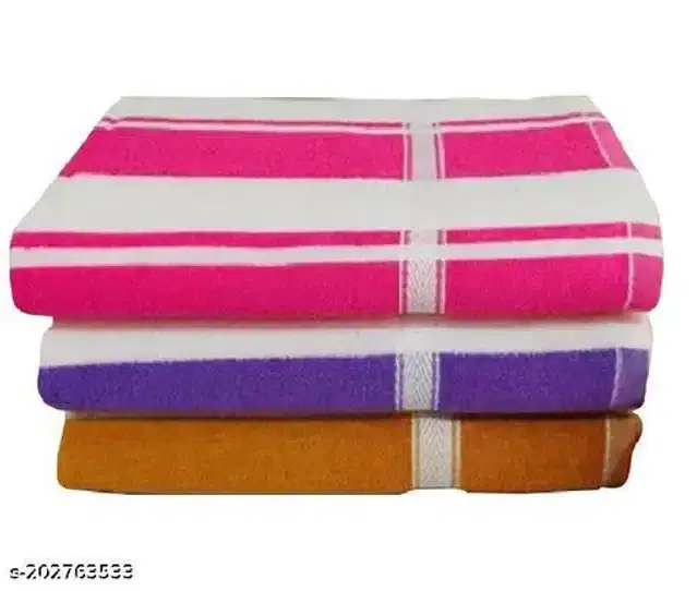 Polyester Bath Towels, Multicolor, 30x60 cm, Pack of 3