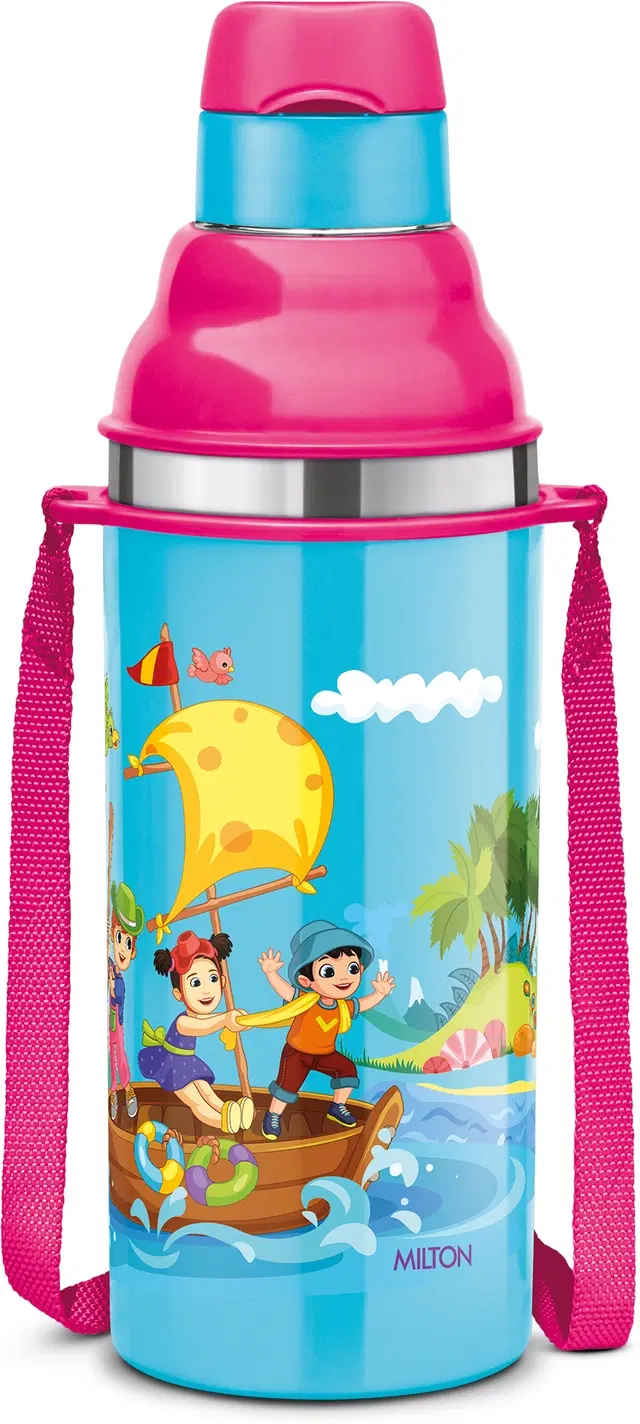 Milton Inner Steel Insulated Water Bottles for Kids, Blue, 400 ml