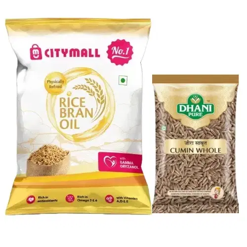 Citymall No.1 Rice Bran Oil 800 g Pouch + Dhani Pure Cumin (Jeera) Whole 100 g