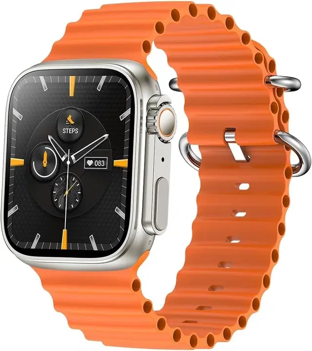 Silicone T800 Ultra Smartwatch for Men & Women, Orange