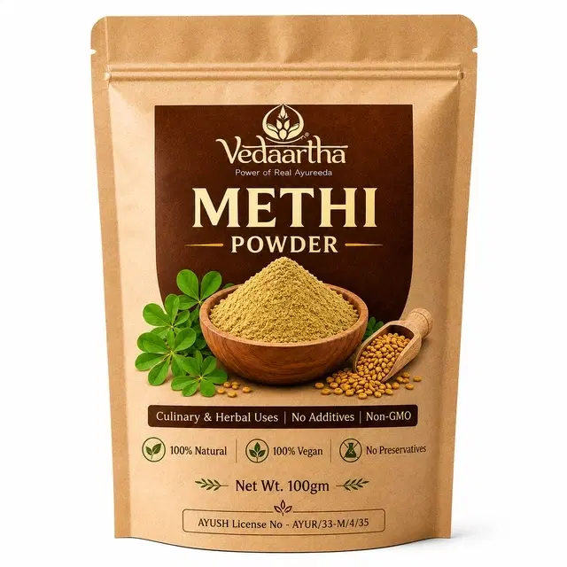 Vedaartha 100% Organic Methi Powder For Hair Growth, 100 g