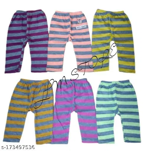 Woolen Thermal Bottomwear for Kids, Pack of 6 (Multicolor, 0-3 Months)