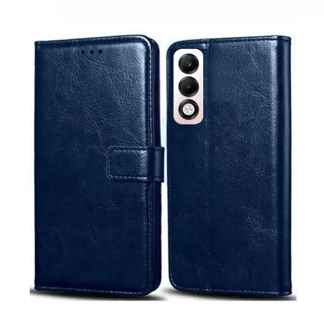 Artificial Leather Mobile Flip Cover for OPPO K13x 5G (Blue)