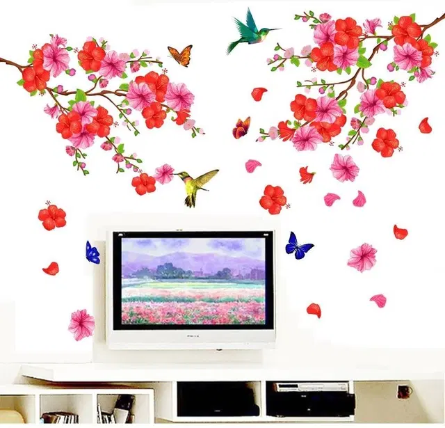 AVV Humming Bird Butterflies TV Background Sticker 155x115cm