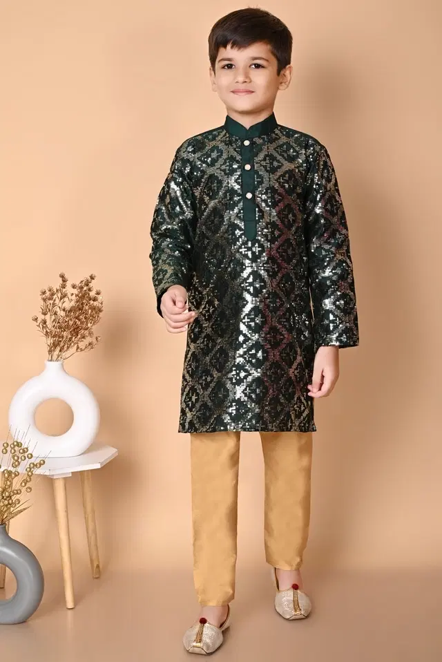 Bottle Green & Beige