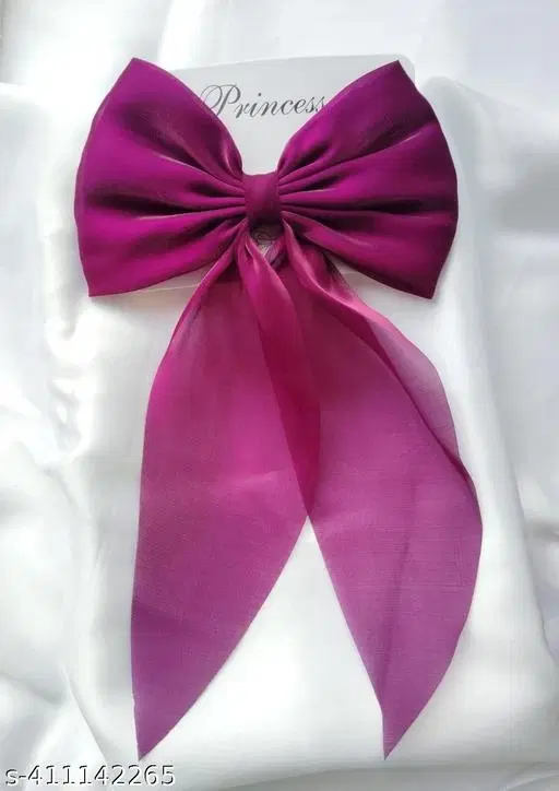 Hair Bow Clip for Women (Maroon)