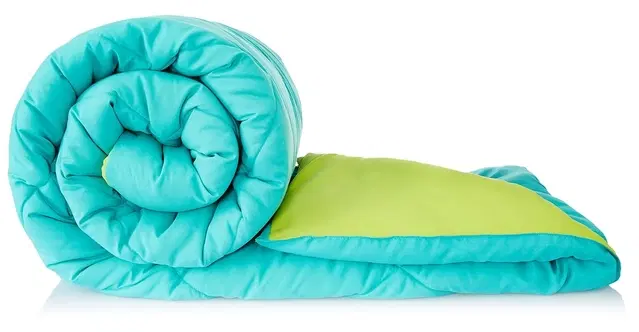 Sarangi Solid Reversible Comforter 1.5Kg for Aqua Blue & Olive Green