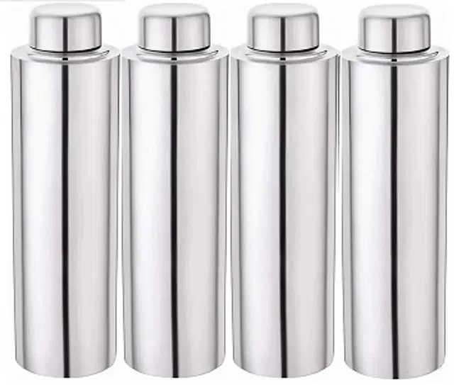 Stainless Steel Water Bottle, Silver, 1000 ml, Pack of 4
