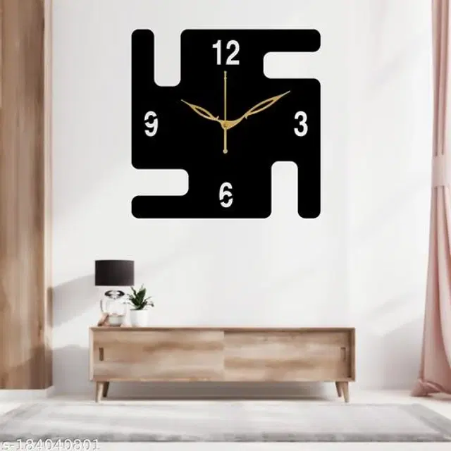 Wooden Wall Clock, Black