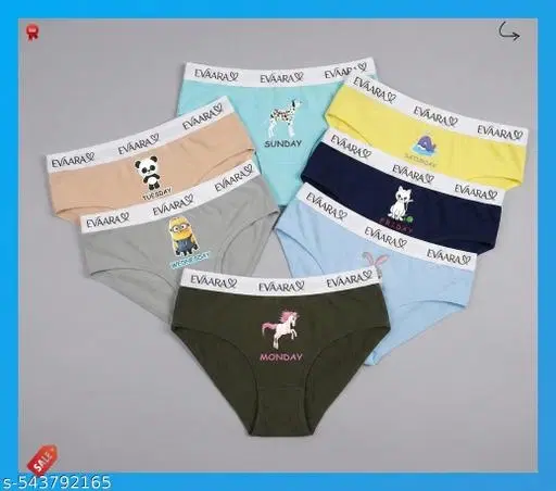 Pack of 7 Cotton Briefs for Women (Multicolor, 28)