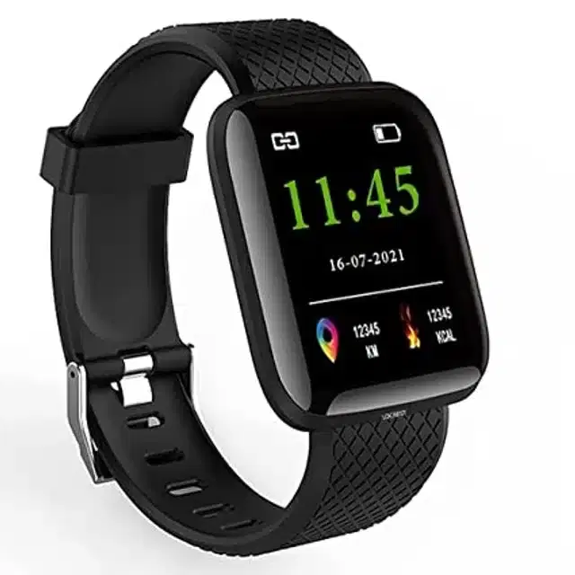 ID116 Smart Watch for Men & Women, Black