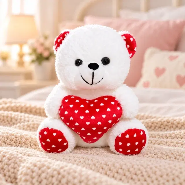 FunZoo Little Bear Heart – 18 Cm, White
