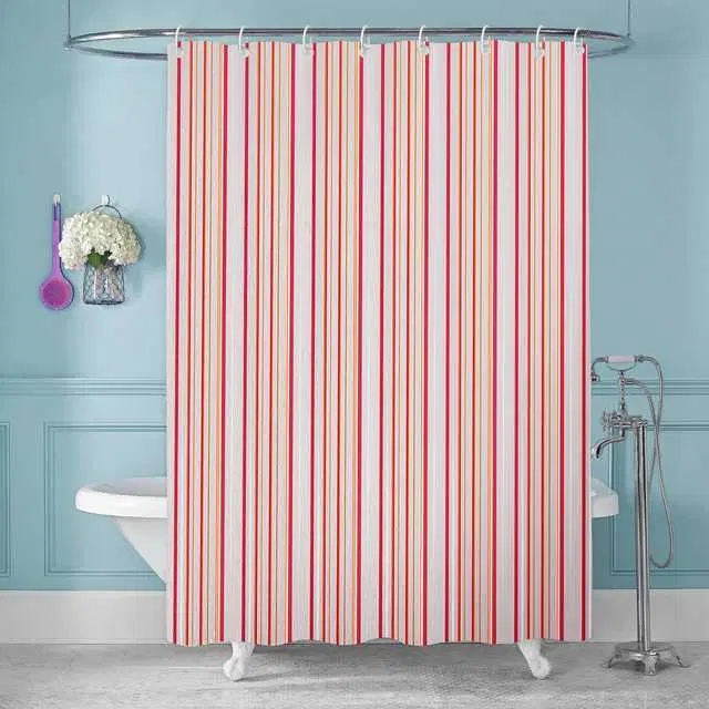 E-Retailer PVC Waterproof Shower Curtain, Orange & Red, 84X54 Inches, SPM-11