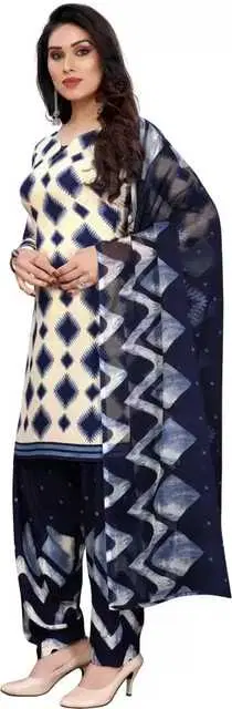 Sharda Creation Women's Dress Material (White) (SC09)