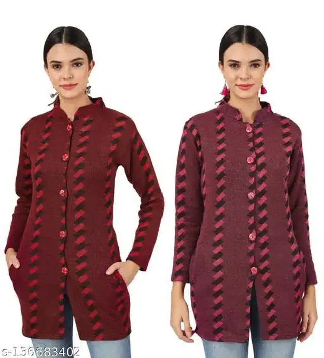 Woolen Sweater for Women, Pack of 2 (Multicolor, M)