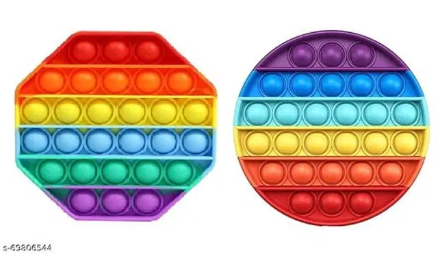 Silicone Fidget Toys for Kids, Multicolor, Pack of 2