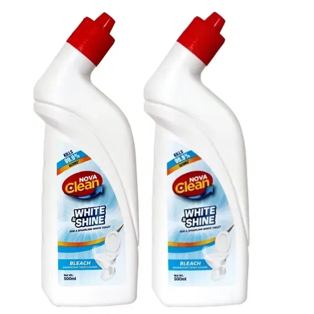 Nova Clean White & Shine Bleach Toilet Cleaner 2X500 ml (Pack of 2)