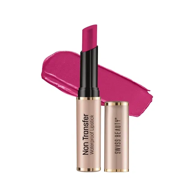 Swiss Beauty Non-Transfer Waterproof Lipstick With Jojoba Seed Oil, Shade- Fuchsia Pink, 3 g