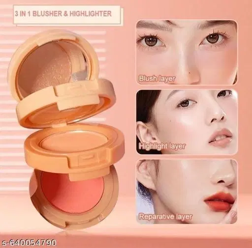 3 in 1 Blush Compact, Multicolor, Pack of 1