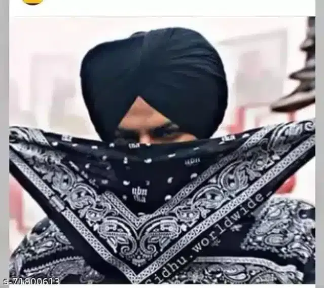 Cotton Blend Handkerchief for Men (Black)