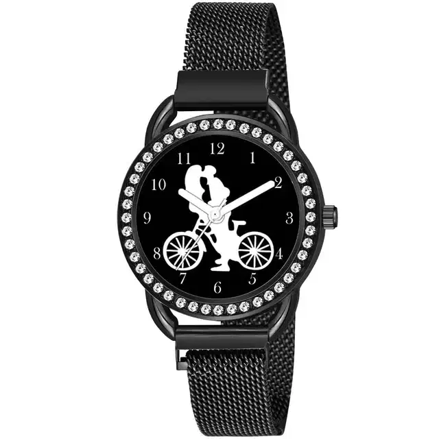 Analog Watch for Girls (Black)