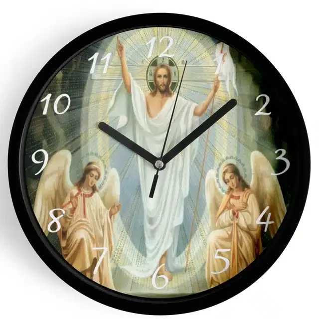 Plastic Jesus Printed Wall Clock, Multicolor, 10x10 Inches