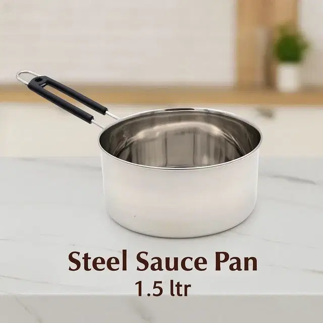 JENSONS Steel Sauce Pan, 1.5 Ltr, Pack of 1