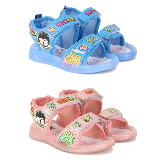 Sandals for Kids, Pack of 2 (Multicolor, 7 C)