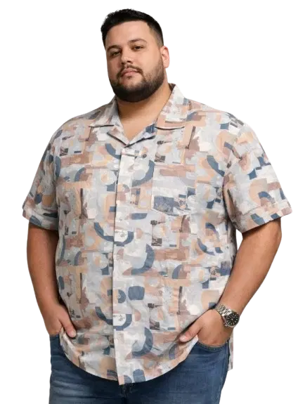 Cotton Blend Printed Shirt for Men, Multicolour (3XL)