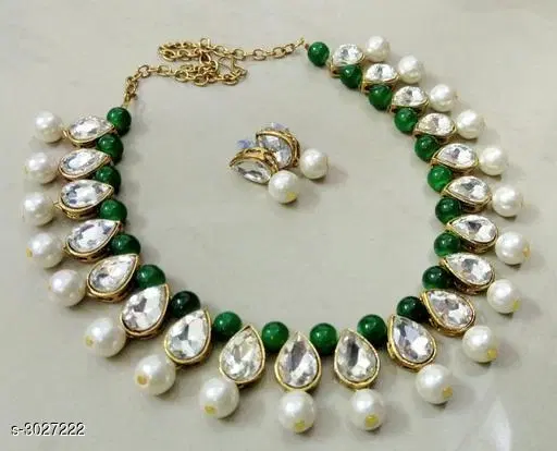 Trendy Kudan & Alloy Women'S Jewellery Set, White