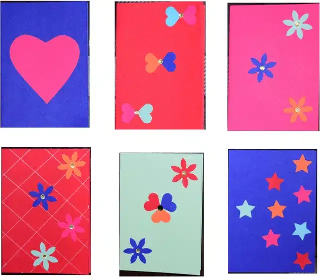 Handmade MultiPurpose Blank Greeting Cards, Multicolor, Pack of 6