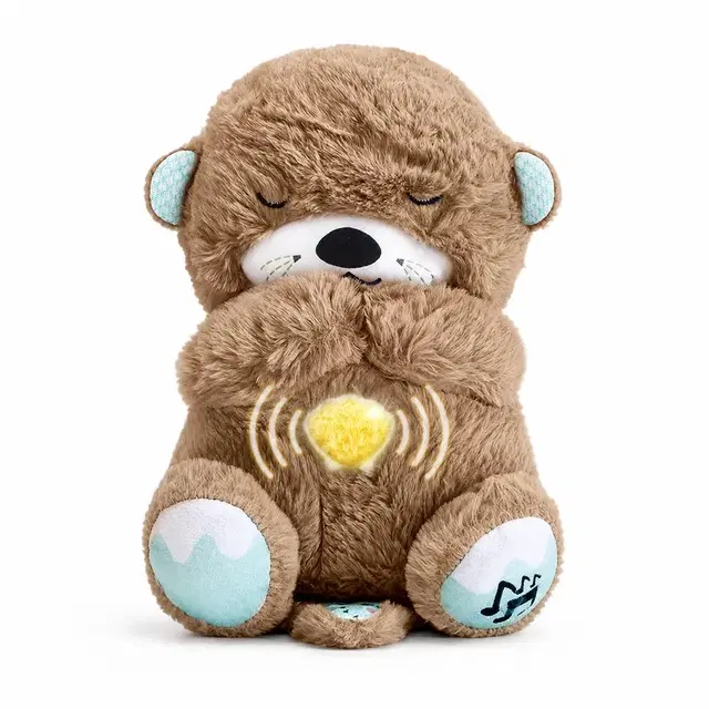 Kidology Breathing Teddy Bear Soft Toy With Music, Interactive Plush, 24 Cm